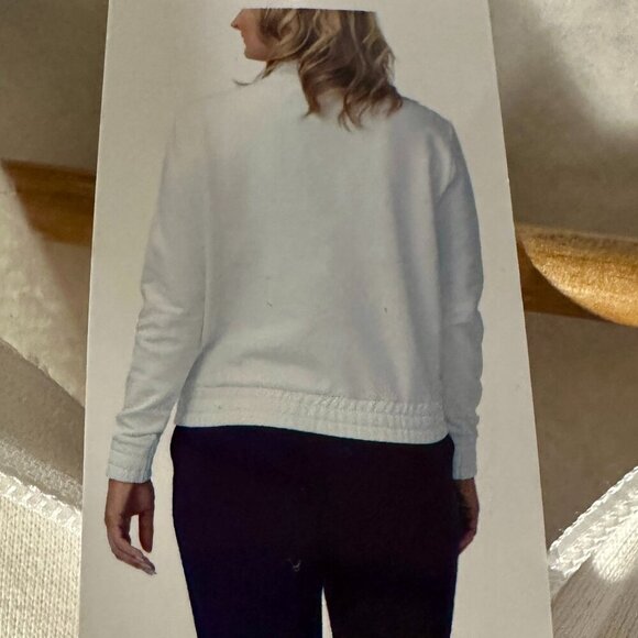 Fila Women's Fleece Pullover Sweatshirt Size S White With Blue Activewear Retro - Picture 8 of 13